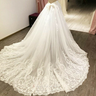 Odpinana spódnica ślubna na sukienki Bridal Overskirt Koronkowe aplikacje Odpinany pociąg Spódnica rozmiar niestandardowy - Strona 3