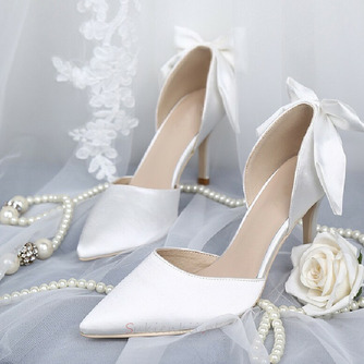 Białe buty ślubne satynowe buty ślubne szpilki modele jesienne i zimowe - Strona 1