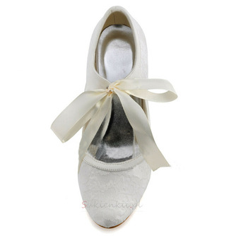 Białe koronkowe buty ślubne plus size szpilki dla druhen - Strona 5