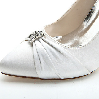 Kobiece szpiczaste buty ślubne modne szpilki rhinestone satynowe buty - Strona 11