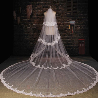 Ślubna zasłona Multi Layered Ceremonial Cold Lace Long Tissue Lace - Strona 2