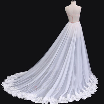 Odpinana suknia ślubna tiulowa spódnica Odpinana koronkowa suknia z długim ogonem z gazy - Strona 5