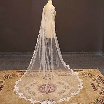 Suknia ślubna dla nowożeńców perłowy szal welon spływowy koronkowy szal - Strona 2