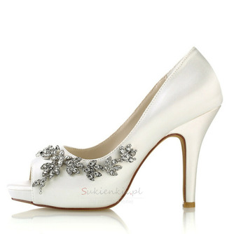 Zapatos de boda para mujer Brillo de boda Cristal con lentejuelas Joyas Tacones de boda Zapatos de novia Diamante de imitación Cristal Tacón alto Tacón de aguja Peep Toe - Strona 1