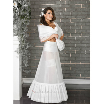 Ślub Petticoat Pełna Sukienka Vintage Flouncing Biały Terylene Dwa obręcze - Strona 1