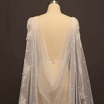 Suknia ślubna dla nowożeńców perłowy szal welon spływowy koronkowy szal - Strona 4