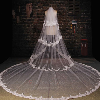 Ślubna zasłona Multi Layered Ceremonial Cold Lace Long Tissue Lace - Strona 3