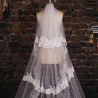 Ślubna zasłona Multi Layered Ceremonial Cold Lace Long Tissue Lace - Strona 4