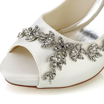 Zapatos de boda para mujer Brillo de boda Cristal con lentejuelas Joyas Tacones de boda Zapatos de novia Diamante de imitación Cristal Tacón alto Tacón de aguja Peep Toe - Strona 4