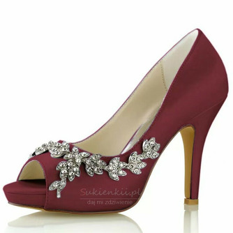 Zapatos de boda para mujer Brillo de boda Cristal con lentejuelas Joyas Tacones de boda Zapatos de novia Diamante de imitación Cristal Tacón alto Tacón de aguja Peep Toe - Strona 8