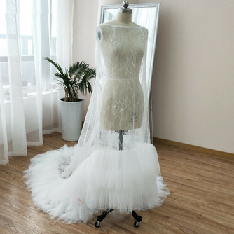 Ślubny tiulowy płaszcz ślubny Płaszcz weselny szal długi 200 cm - Strona 1