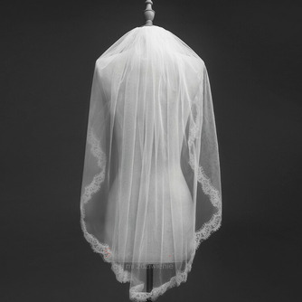 Jednowarstwowy welon do rzęs koronkowy welon ślubny z grzebieniem krótki koronkowy welon - Strona 2