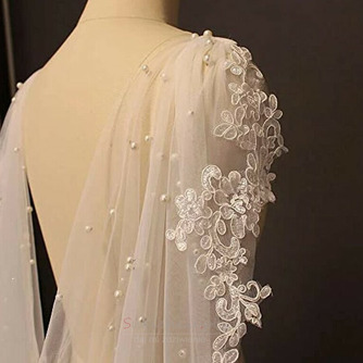 Suknia ślubna dla nowożeńców perłowy szal welon spływowy koronkowy szal - Strona 3
