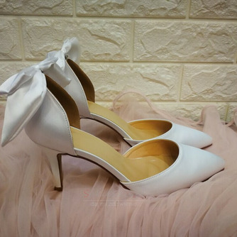 Białe buty ślubne satynowe buty ślubne szpilki modele jesienne i zimowe - Strona 4