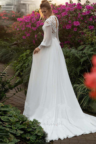 Sprzedaż Naturalne talii Ogród Koszulka rękaw Sukienka ślubne - Strona 2