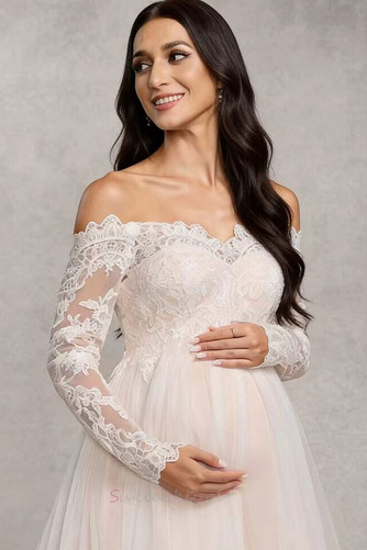 Urlop Macierzyński Imperium talia Koronki Długi Sukienka ślubne - Strona 5