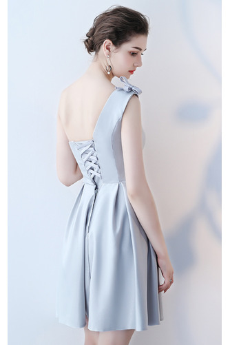 Sznurowane Linia A Glamour Średni Satyna Sukienka dla Druhen - Strona 10