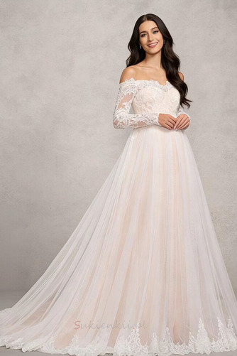 Urlop Macierzyński Imperium talia Koronki Długi Sukienka ślubne - Strona 2