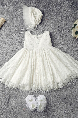 Czapka Naturalny talia Klejnot Na suwak Długość herbaty Sukienka do chrztu - Strona 5