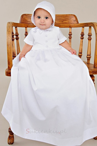 Księżniczka Krótki rękaw Wysoki szyi Wysokie pokryte Sukienka do chrztu - Strona 1