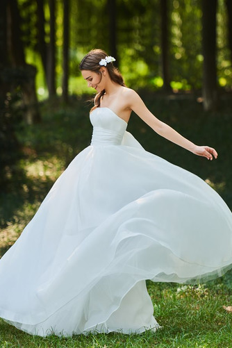 Bez pleców Naturalny talia Bez ramiączek Akcentowane łuk Sukienka ślubne - Strona 1