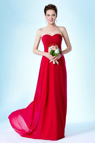 Szyfon Serduszko Długi Przyjęcie Latem Elegancki Sukienka dla Druhen - Strona 2