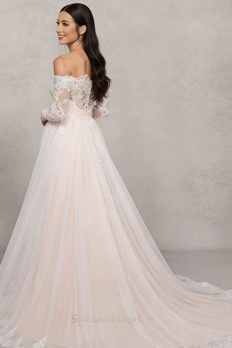 Urlop Macierzyński Imperium talia Koronki Długi Sukienka ślubne - Strona 4