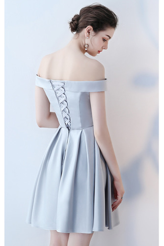 Sznurowane Linia A Glamour Średni Satyna Sukienka dla Druhen - Strona 12