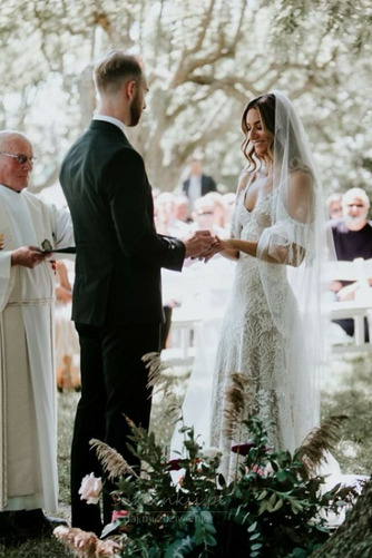 Koronka Naturalne talii Ramiączkach Elegancki Sukienka ślubne - Strona 7