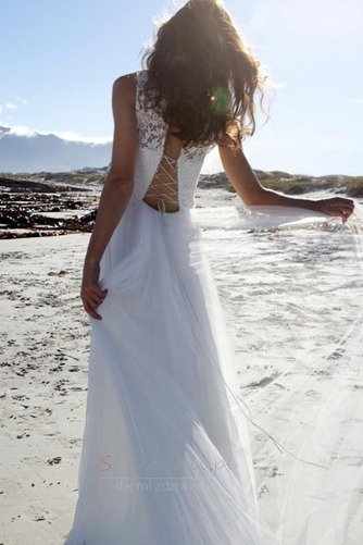 Plaża Romantyczny Koronka Sznurowane Naturalny talia Sukienka ślubne - Strona 2
