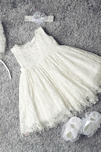 Czapka Naturalny talia Klejnot Na suwak Długość herbaty Sukienka do chrztu - Strona 1