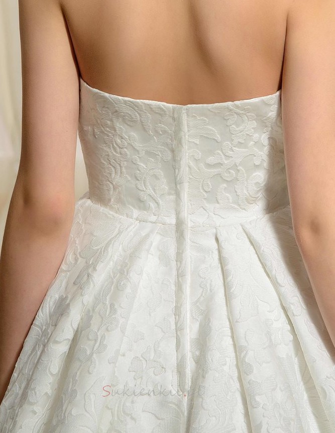 Linia A Bez rękawów Wzburzyć Bezszelestnie Naturalne talii Sukienka ślubne