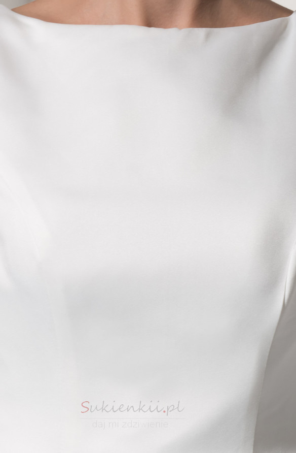 Tiul Koszulka rękaw Portret kołnierz Skromny Sukienka ślubne